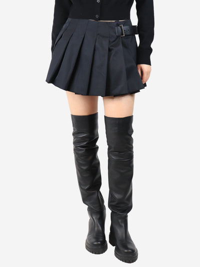 Black re-nylon pleated mini skirt - size UK 12 Skirts Prada 
