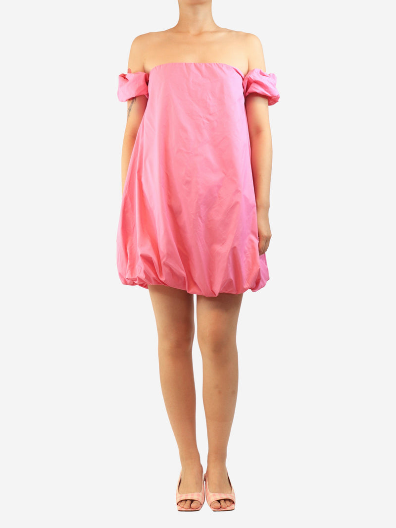 Pink bubble mini dress - size UK 14