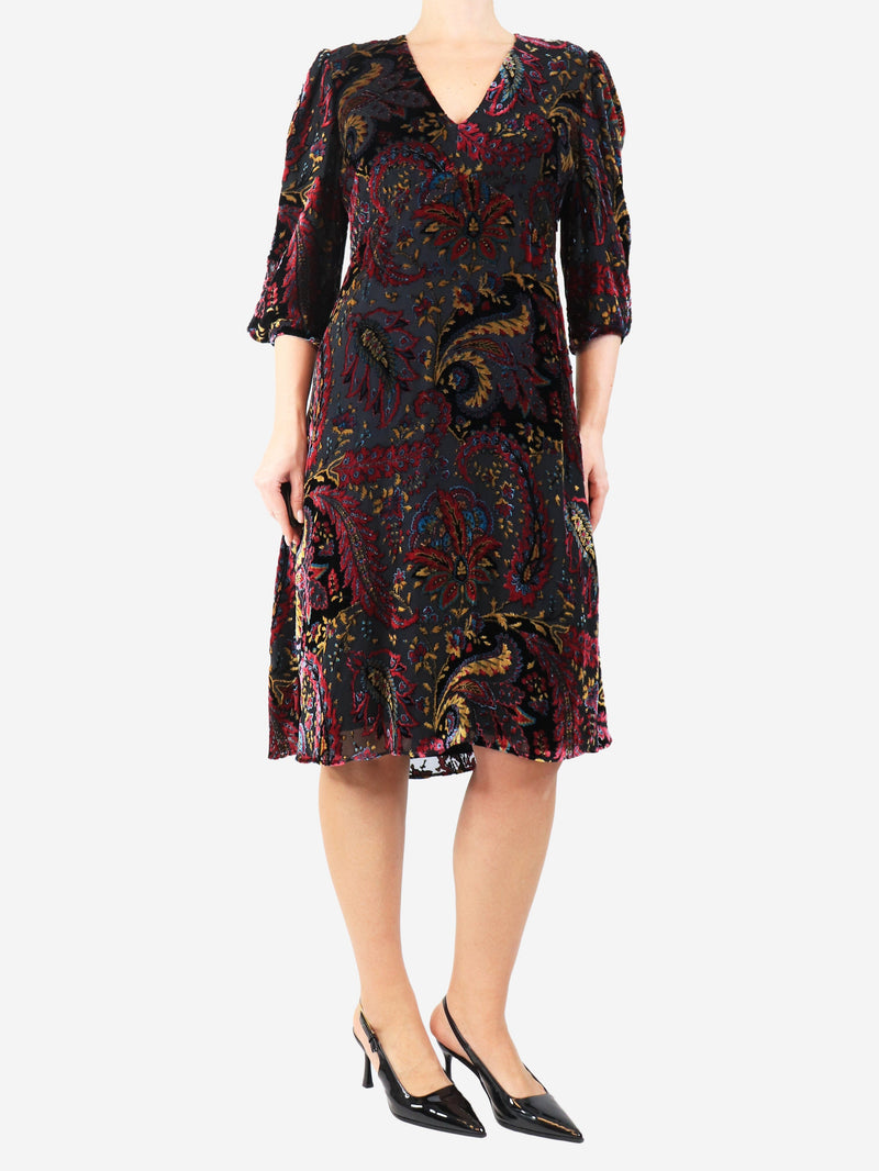 Multicolour paisley velour midi dress - size UK 12 dress Etro 