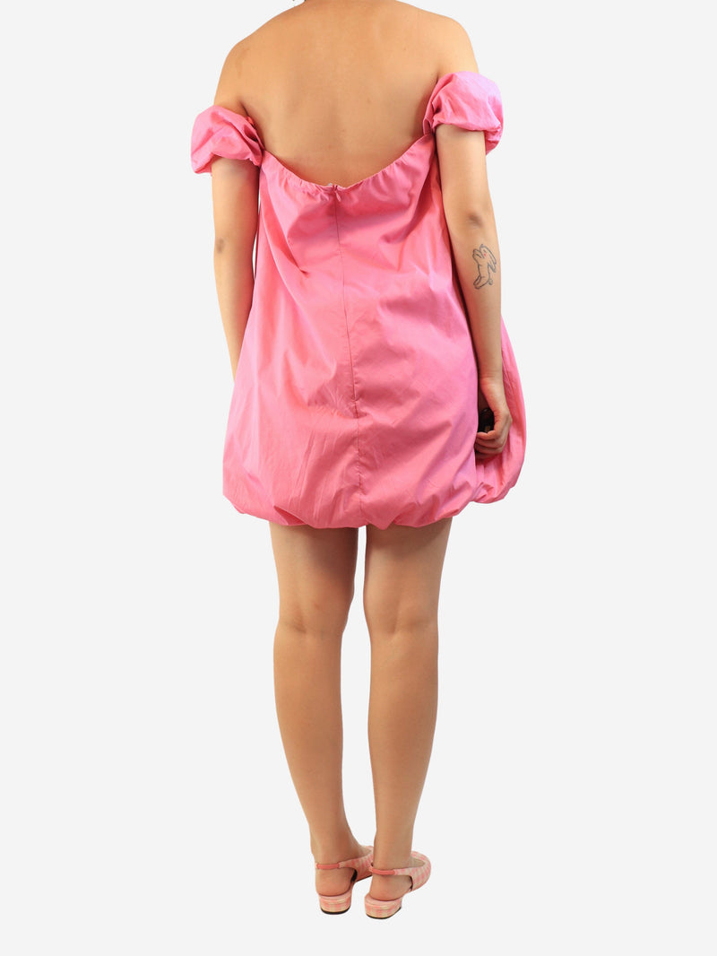 Pink bubble mini dress - size UK 14