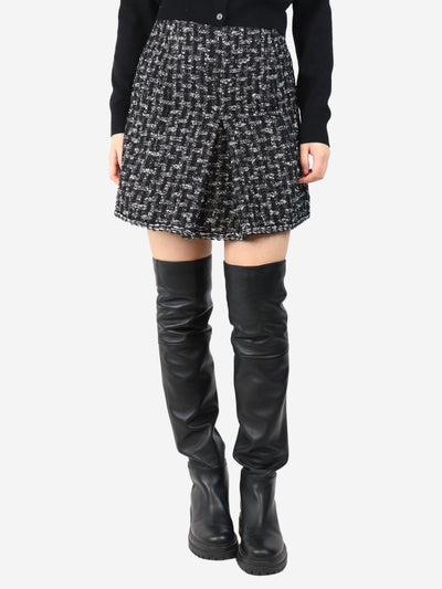 Black and grey tweed mini skirt - size UK 10 Skirts Chanel 