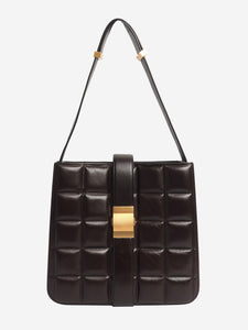 Bottega Veneta Bottega Veneta Black The Padded Marie Leather Shoulder Bag in Fondente