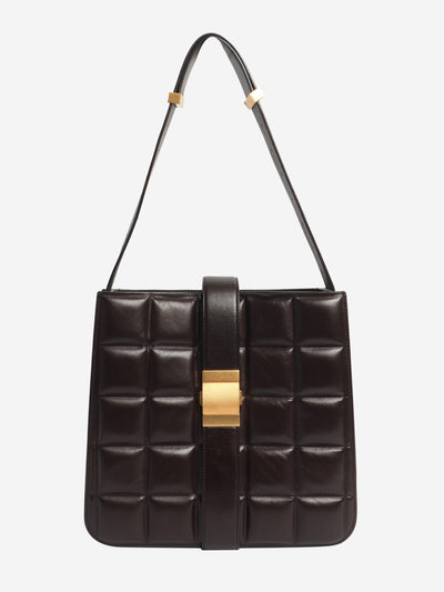 Bottega Veneta Black The Padded Marie Leather Shoulder Bag in Fondente - size Bottega Veneta 