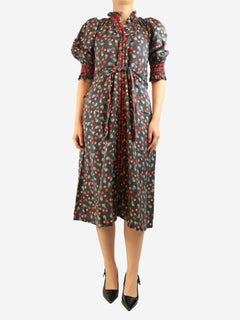 Black cherry printed midi dress - size M Dresses Muzungu Sisters 