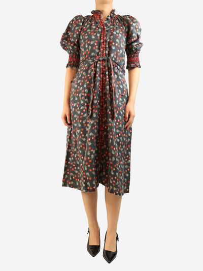 Black cherry printed midi dress - size M Dresses Muzungu Sisters 