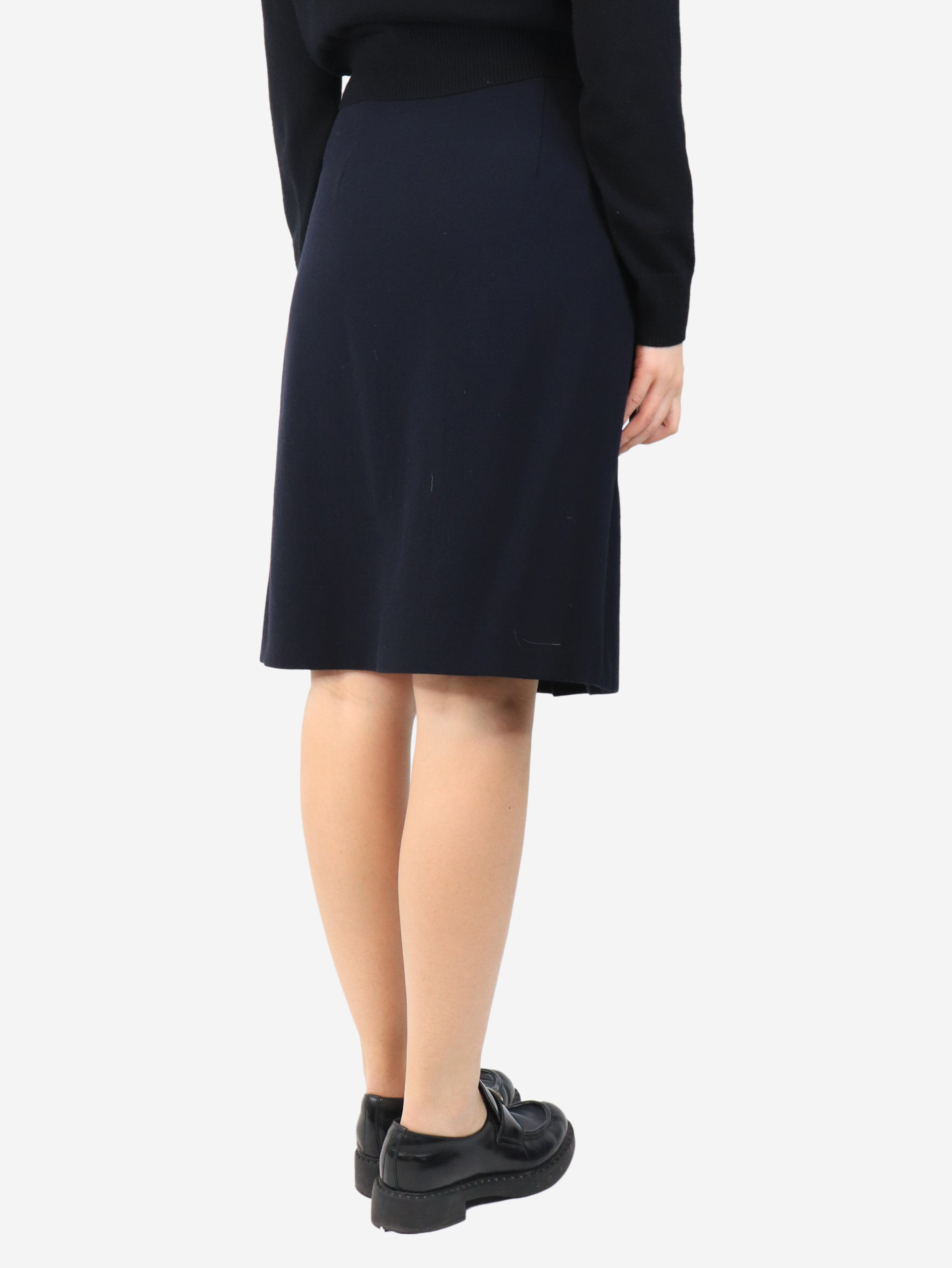 Navy blue crepe pleated skirt - size UK 10 Skirts Miu Miu 