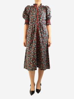 Black cherry printed midi dress - size M Dresses Muzungu Sisters 
