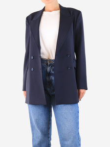 Gabriela Hearst Navy blue double-breasted wool jacket - size UK 12