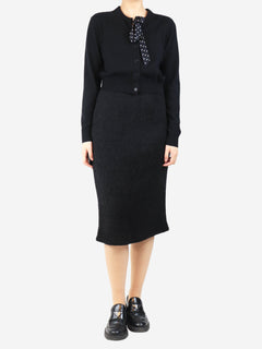Black wool-blend midi skirt - size UK 10 Skirts Chanel 