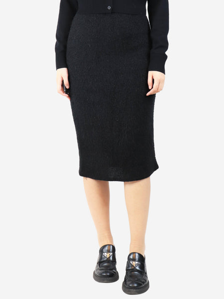 Black wool-blend midi skirt - size UK 10 product image