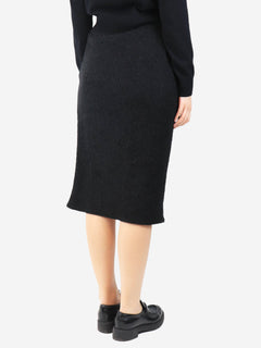 Black wool-blend midi skirt - size UK 10 Skirts Chanel 
