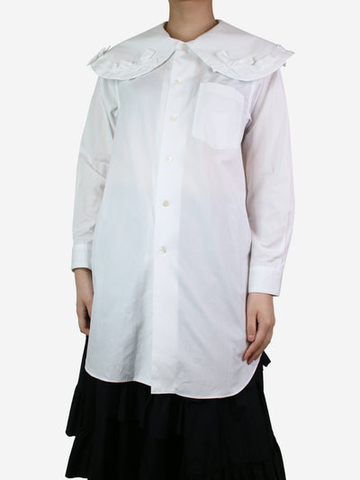 White oversized collar long line shirt - size S Tops Comme Des Garçons GIRL 
