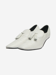 Celine White tassel loafer heels - size EU 36