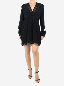 Isabel Marant Etoile Black Felie crepe mini dress - size UK 8