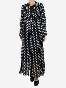 Alexandra Miro Black sheer polka dot wrap dress - size S