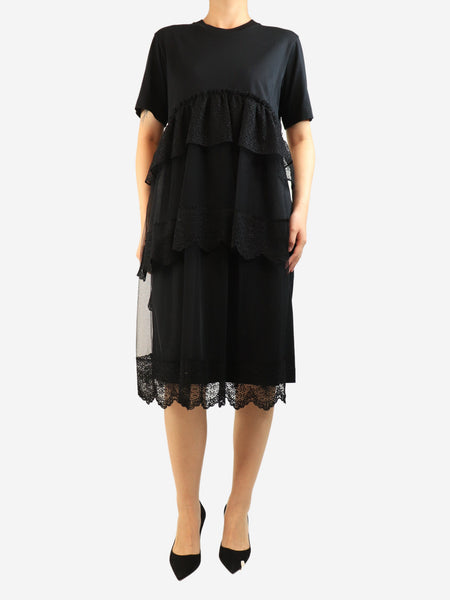 Black lace midi dress - size L product image