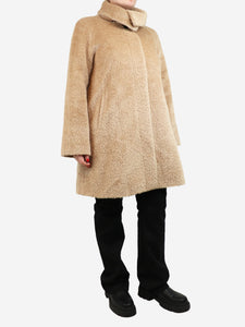 Max Mara Studio Brown alpaca-blend coat - size UK 12