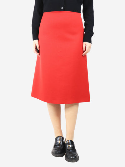 Red wool midi skirt - size UK 10 Skirts Prada 
