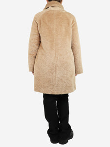 Max Mara Studio Brown alpaca-blend coat - size UK 12