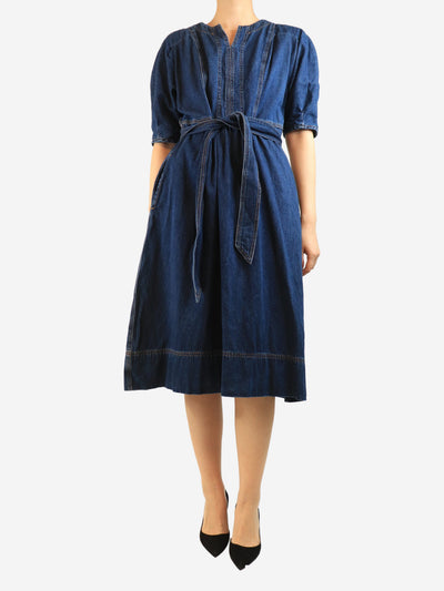 Blue denim midi dress - size UK 12 Dresses Wyse 