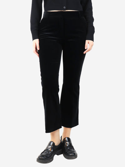 Black cropped velvet trousers - size UK 10 Trousers Frame 