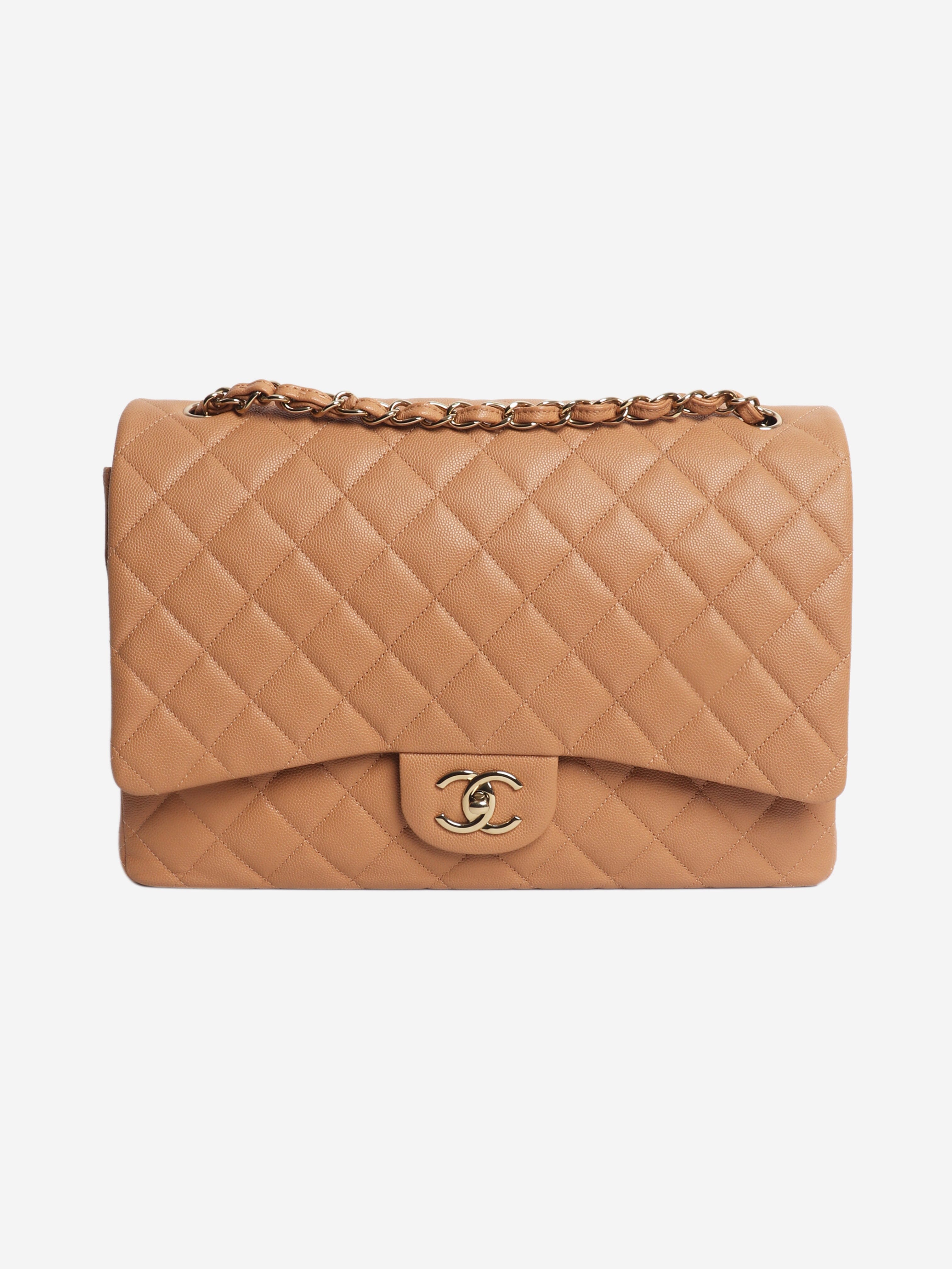 Blush caviar quilted maxi Classic Double Flap bag