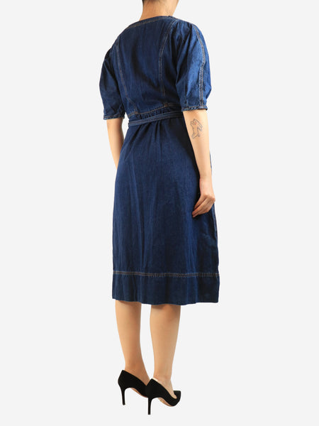 Blue denim midi dress - size UK 12 alternate image