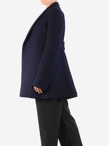 Celine Navy blue wool short-coat - size UK 12