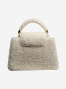 Louis Vuitton White shearling Capucines bag