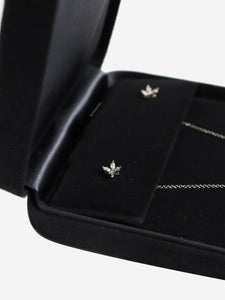 Tiffany & Co. Silver Victoria Pearl and Diamond pendant and earrings set