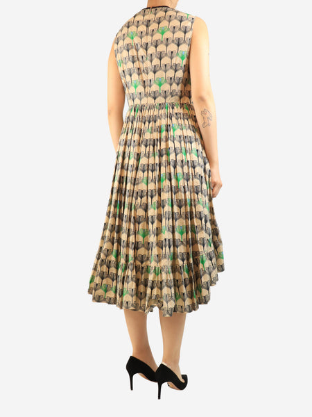 Neutral floral midi dress - size UK 12 alternate image