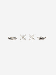 Tiffany & Co. Silver Victoria Pearl and Diamond pendant and earrings set
