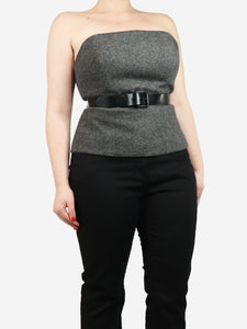 Max Mara Grey Eliadi bustier top - size UK 14