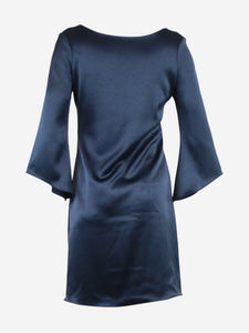 Diane Von Furstenberg Blue satin mini dress - size UK 4