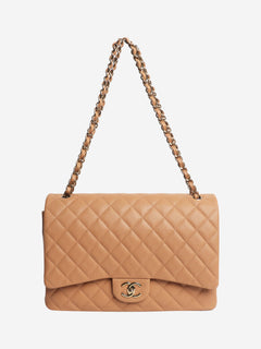 Blush caviar quilted maxi Classic Double Flap bag