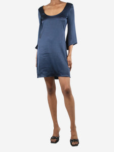 Diane Von Furstenberg Blue satin mini dress - size UK 4