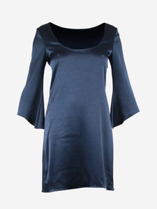 Diane Von Furstenberg Blue satin mini dress - size UK 4