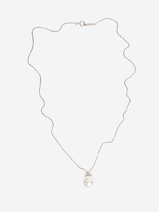 Tiffany & Co. Silver Victoria Pearl and Diamond pendant and earrings set