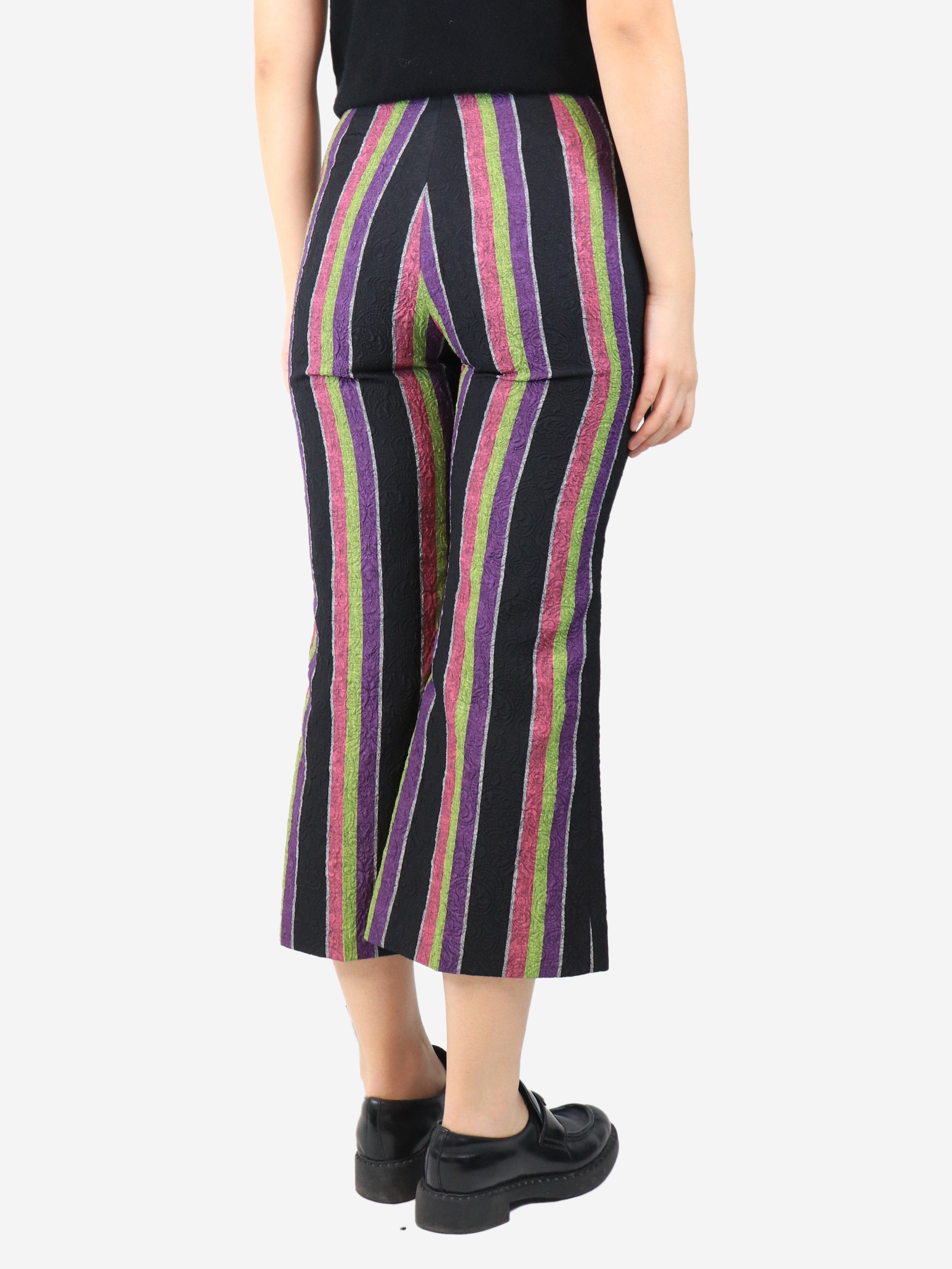 Black striped cloque trousers - size UK 10 Trousers Duro Olowu 