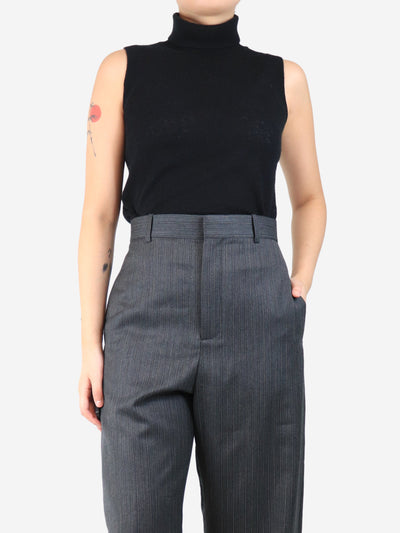 Black sleeveless cashmere roll-neck knit top - size S Knitwear Khaite 