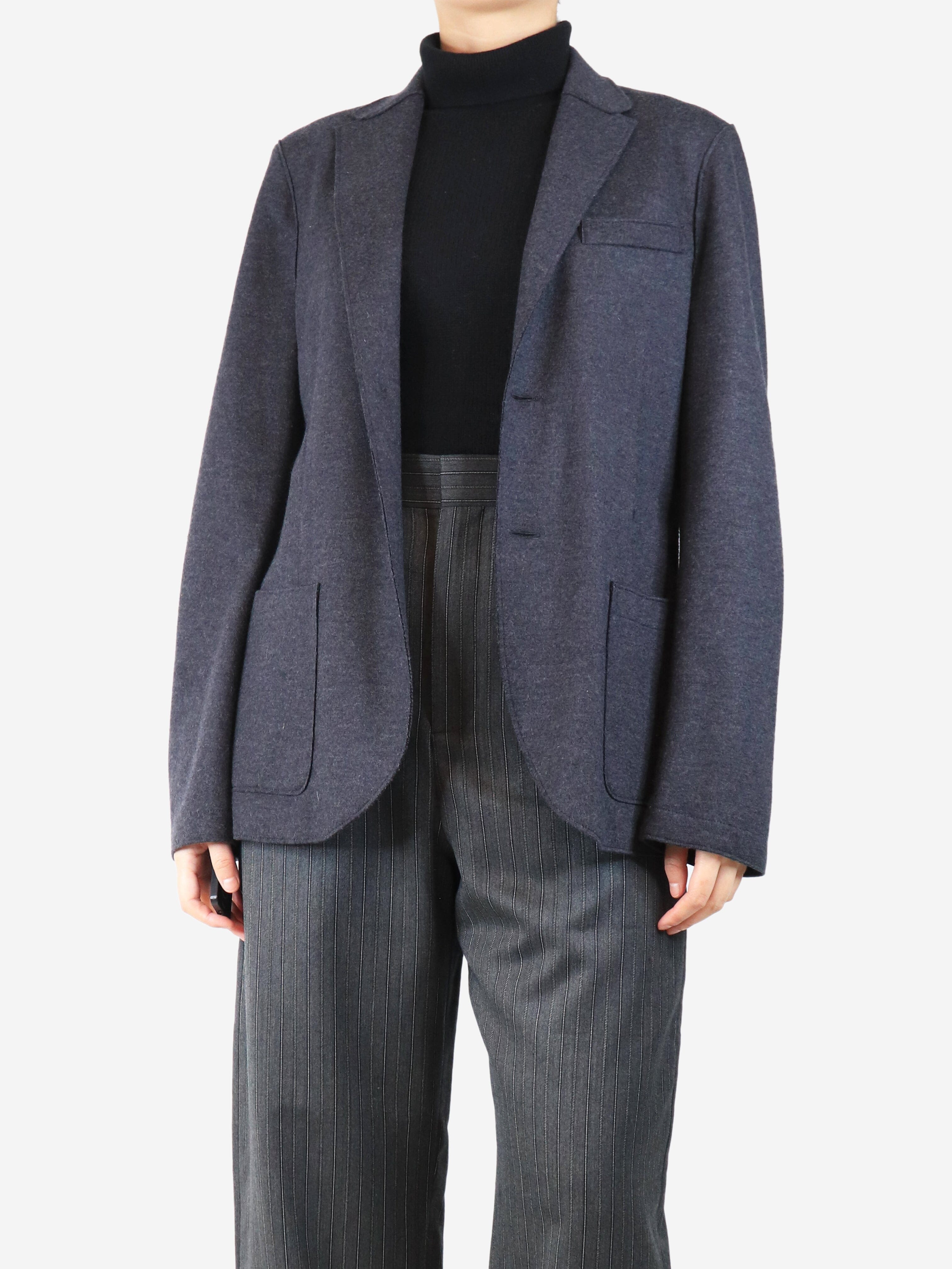 Dark grey wool jacket - size UK 16 Coats & Jackets Harris Wharf London 