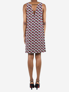 Max & Moi Multi geometric pattern silk dress - size UK 6