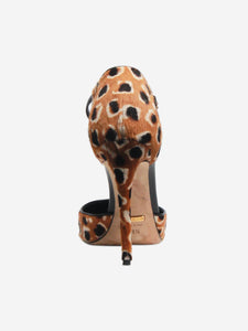 Gucci Brown animal-print ponyhair heels - size EU 38.5 (UK 5.5)