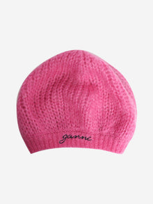 Pink knit beret Hats Ganni 