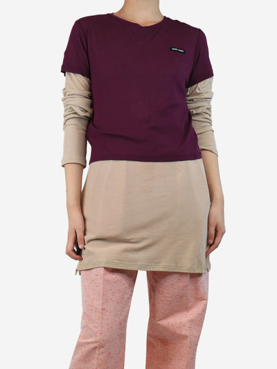 Multicolour layered top set - size M Sets Miu Miu 