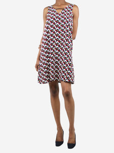 Max & Moi Multi geometric pattern silk dress - size UK 6