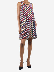 Max & Moi Multi geometric pattern silk dress - size UK 6