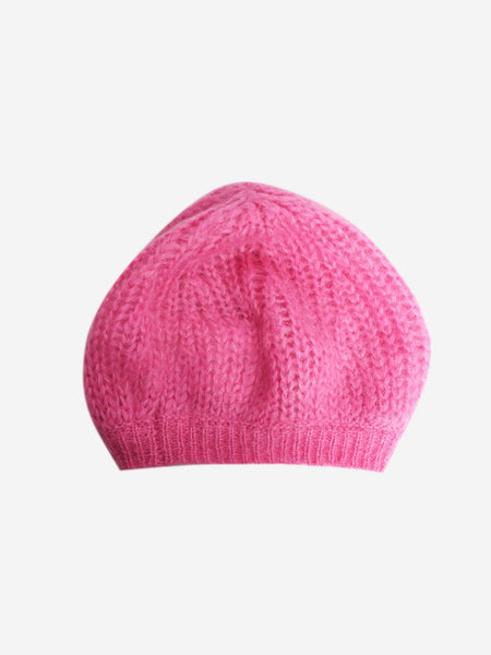 Pink knit beret alternate image