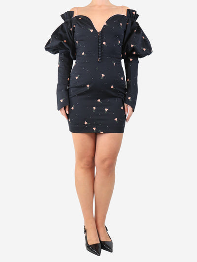 Floral LS Off The Shoulder Mini Dress Marianna Senchina 