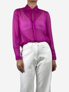 L'Agence Pink sheer silk shirt - size XS